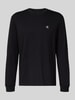Calvin Klein Jeans Bluzka z długim rękawem i wyhaftowanym logo Czarny