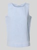 Christian Berg Woman Leinentop mit Rundhalsausschnitt Jeansblau