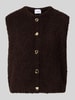 VILLA SOPHIE Loose fit mouwloos vest met mohair, model 'VIOLA' Donkerbruin
