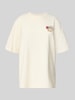 Review Oversized T-Shirt mit Motiv-Print Offwhite