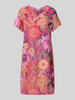 ZABAIONE Knielanges Leinenkleid mit Rundhalsausschnitt Modell 'La44ra' Pink