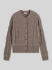 Tommy Hilfiger Strickjacke aus Wolle mit Logo-Detail Hellbraun
