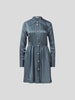 Custommade Blusenkleid mit Umlegekragen Hellgrau meliert