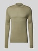 Christian Berg Men Strickpullover mit Turtleneck Oliv Melange