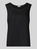FREE/QUENT Top aus Leinen-Mix mit Rundhalsausschnitt Modell 'Lava' Black