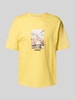 REVIEW Regular Fit T-Shirt aus Baumwoll-Viskose-Mix Pastellgelb