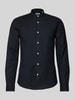 Lindbergh Slim Fit Freizeithemd mit Stehkragen Black