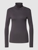 QS by s.Oliver Shirt met lange mouwen en col, model 'Basic' Zwart