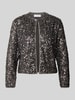 comma Blazer met pailletten en ronde hals, model 'EXPLORE' Antraciet