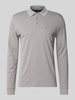 Christian Berg Men Regular fit poloshirt in design met lange mouwen Middengrijs