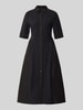 Marc Cain Midikleid mit Umlegekragen Black