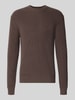 Replay Slim fit pullover van pure katoen in tricotlook Chocoladebruin