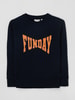 Tom Tailor Sweatshirt mit Flockprint  Marineblau