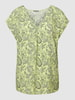 Montego Blouseshirt van pure viscose met stolpplooi Neon groen