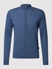 MAERZ Muenchen Gebreid jack met labeldetails, model 'summer' Oceaanblauw gemêleerd