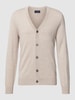 Christian Berg Men Strickjacke im Slim Fit Sand meliert