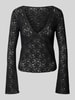 Gina Tricot Longsleeve aus Spitze mit V-Ausschnitt Black