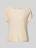 COMMA Strickshirt aus Viskose-Mix mit Rundhalsausschnitt Offwhite