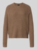 BOSS Relaxed Fit Pullover aus Woll-Mix Modell 'Febisana' Taupe