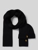 Polo Ralph Lauren Sjaal en muts van wol in een set Zwart