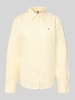 Tommy Hilfiger Regular fit overhemdblouse van katoenmix  Lichtgeel