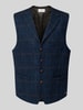 Carl Gross Harris Tweed Weste mit Brustleistentasche Modell 'Warner' Blau