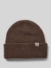 MSCH Copenhagen Beanie aus Wolle mit Label-Patch Dunkelbraun Melange