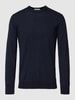 Scotch & Soda Sweter z dzianiny z wyhaftowanym logo Granatowy