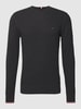 Tommy Hilfiger Strickpullover mit Strukturmuster Modell 'EXAGGERATED' Anthrazit meliert