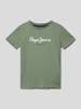 Pepe Jeans T-Shirt mit Label-Print Olivgrün