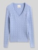 GANT Regular Fit Pullover aus Baumwoll-Mix mit Logo-Stitching Hellblau