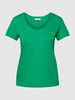 Marc O'Polo T-shirt met geribde ronde hals Groen