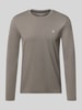 Marc O'Polo Shaped Fit Langarmshirt aus reiner Baumwolle Hellgrau
