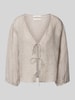 Christian Berg Woman Loose Fit Hemdbluse aus reinem Leinen Beige