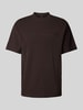 BOSS Orange T-Shirt mit Label-Stitching Modell 'Natural' Dunkelbraun