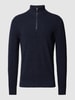 Mango Strickpullover mit Reißverschluss Modell 'nizap' Marineblau