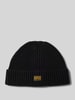 G-Star Raw Beanie aus Viskose-Mix mit Label-Patch Black