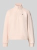Lacoste Relaxed Fit Troyer aus Baumwoll-Mix Hellrosa