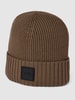 BOSS Beanie mit Label-Patch Modell 'Fati' Oliv