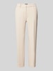 Cambio Slim fit stoffen broek met persplooien, model 'KRYSTAL' Zand