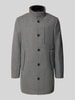 Tom Tailor Regular fit lange wollen jas met opstaande kraag Antraciet