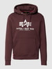 Alpha Industries Hoodie met logoprint Bordeauxrood