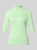 Marc Cain Slim Fit T-Shirt aus Baumwoll-Mix mit Stehkragen Hellgruen
