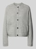 ONLY Regular Fit Strickjacke mit Woll-Anteil Modell 'PIEMONTE' Hellgrau Melange