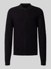 MCNEAL Slim Fit Strickjacke aus Viskose-Mix mit Umlegekragen Black