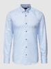 BOSS Slim Fit Business-Hemd mit Allover-Muster Modell 'Hank' Bleu