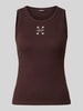 JOOP! Tanktop met labelstitching Donkerbruin