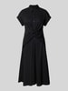 Lauren Ralph Lauren Overhemdjurk met knoopdetail, model 'CIAN' Zwart