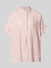 Weekend Max Mara Bluzka lniana o kroju oversized z krótkim rękawem model 'VERVE' Brudnoróżowy