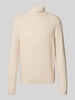 SELECTED HOMME Rollkragenpullover mit Strukturmuster Modell 'ZIG' Offwhite